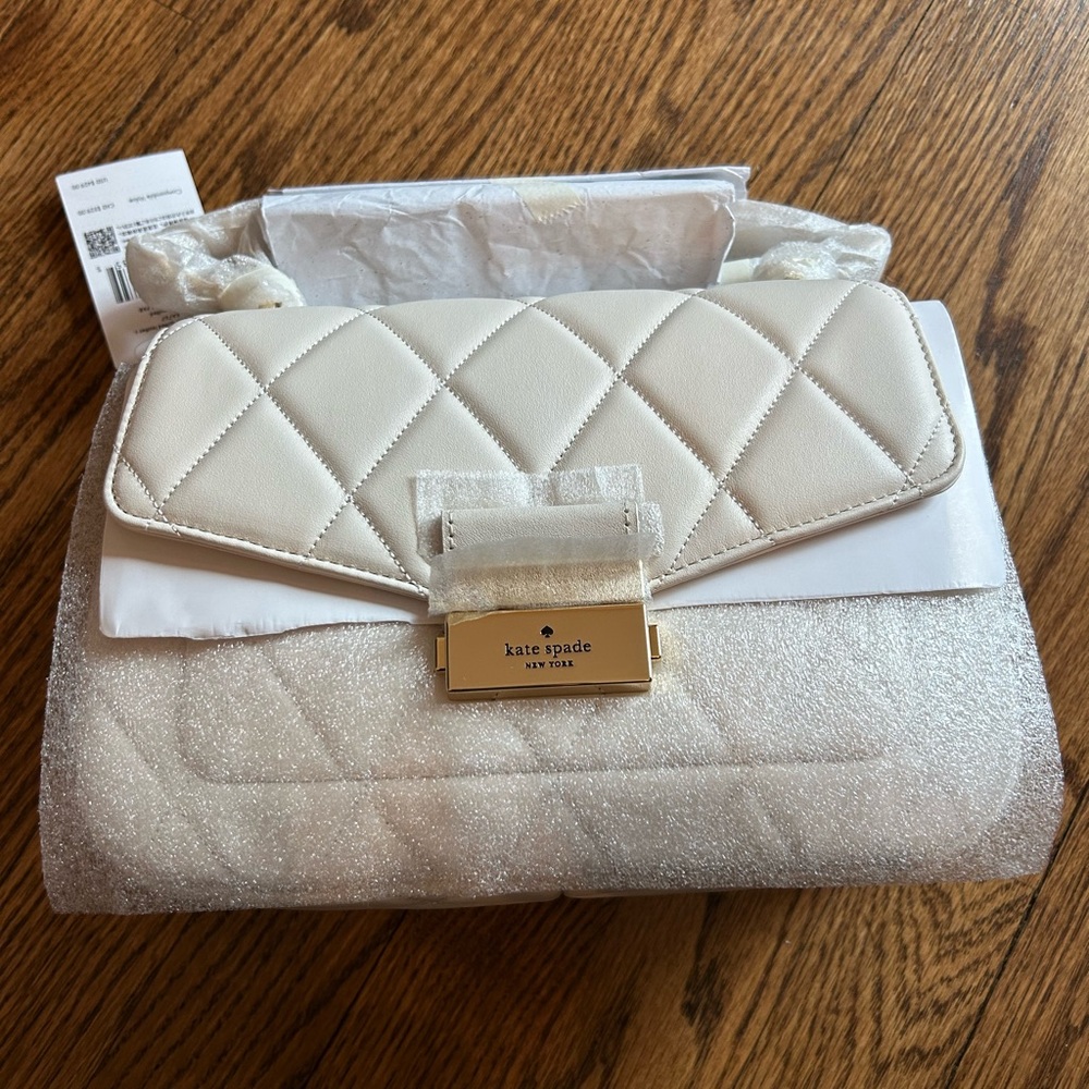 Kate Spade New York Carey Small Flap Shoulder Bag - Parchment